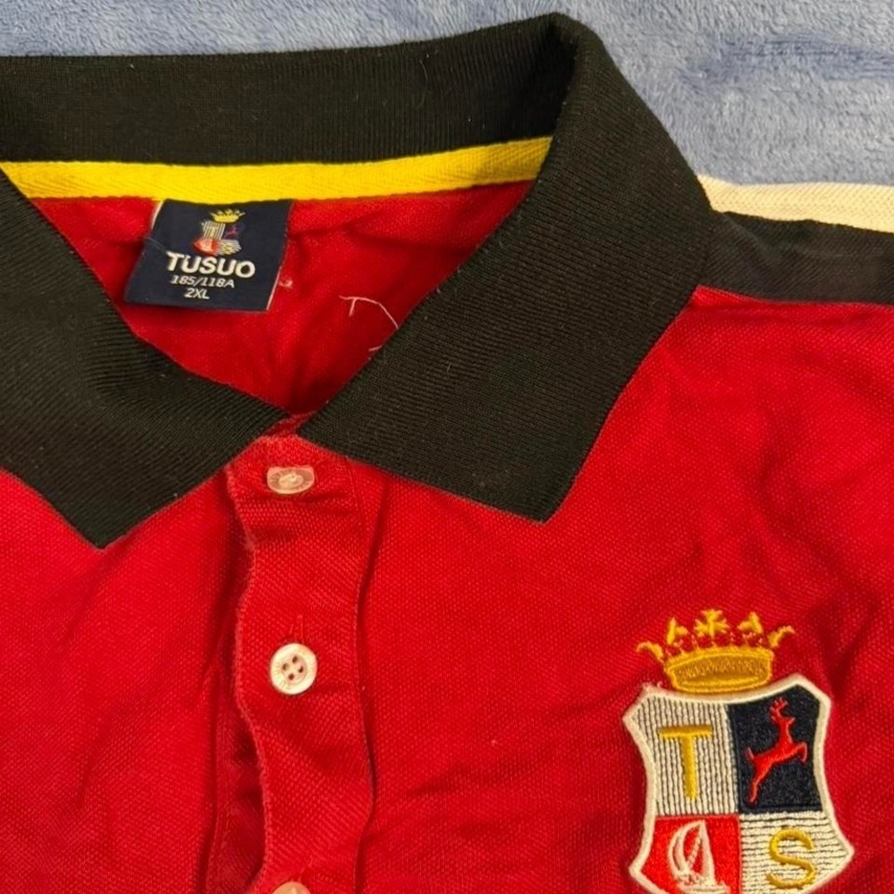 Tusuo Rush‎ Red & black vintage polo shirt men size 2xl - Picture 7 of 8